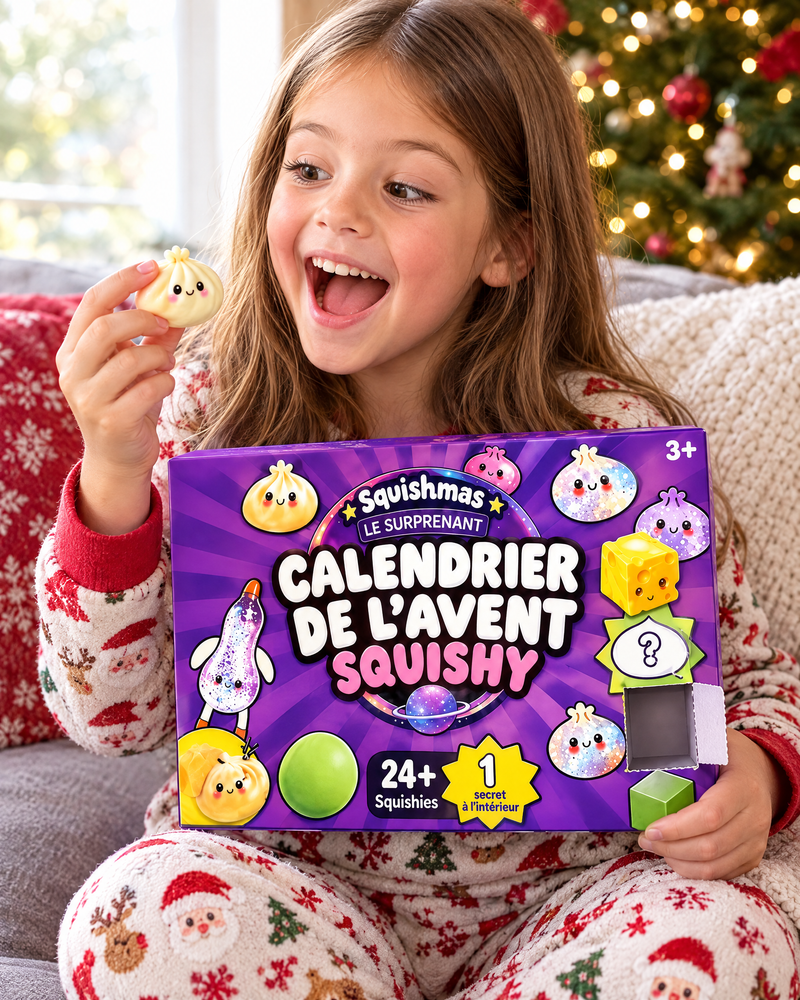 Petite fille ravie avec son squishy